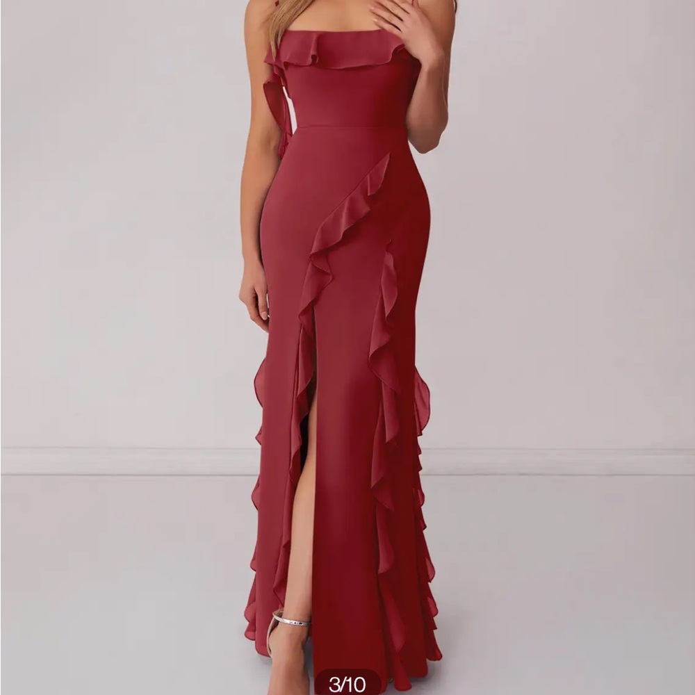 Azazie Barbie collection Bridesmaid dress in Pomegranate